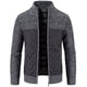thumbnail image 4 of Chaqueta de otoño e invierno para hombre, chaqueta con forro polar y cuello grueso, chaqueta de punto con costura para hombre, chaqueta tipo cárdigan cálida, 4 of 5