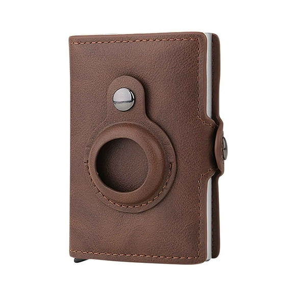 Qaailabf Multi-functional Card Wallet RFID Theft Protection Credit Card Holder with Tracking Feature for Men Women, Slim Design with Button Trigger Mechanism, Holds 14 Cards, Secure Buckle, 9.5x6cm