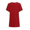 thumbnail image 6 of Tiqkatyck Graphic Tees for Women, Women Summer Casual Solid Loose Pullover Crewneck Shirt Short Sleeve Tunic Tops Blouse with Pockets T Shirts for Women Red XXL, 6 of 6