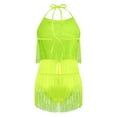 thumbnail image 6 of YIZYIF Womens Halter Neck Spaghetti Straps Tassels Dance Leotard Bodysuit Backless Zippered Latin Jazz Dance Costume, 6 of 7
