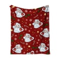 thumbnail image 2 of Décorations de Noëlcouverturecouvertures de Noël Rouge Blanc Flocons de Neige Rennes Confort Couverture Jetée de Noël Chaude Douillette Vacances Hiver Déco Maison Couvertures de Noëlcouverture en Polyester, 2 of 8
