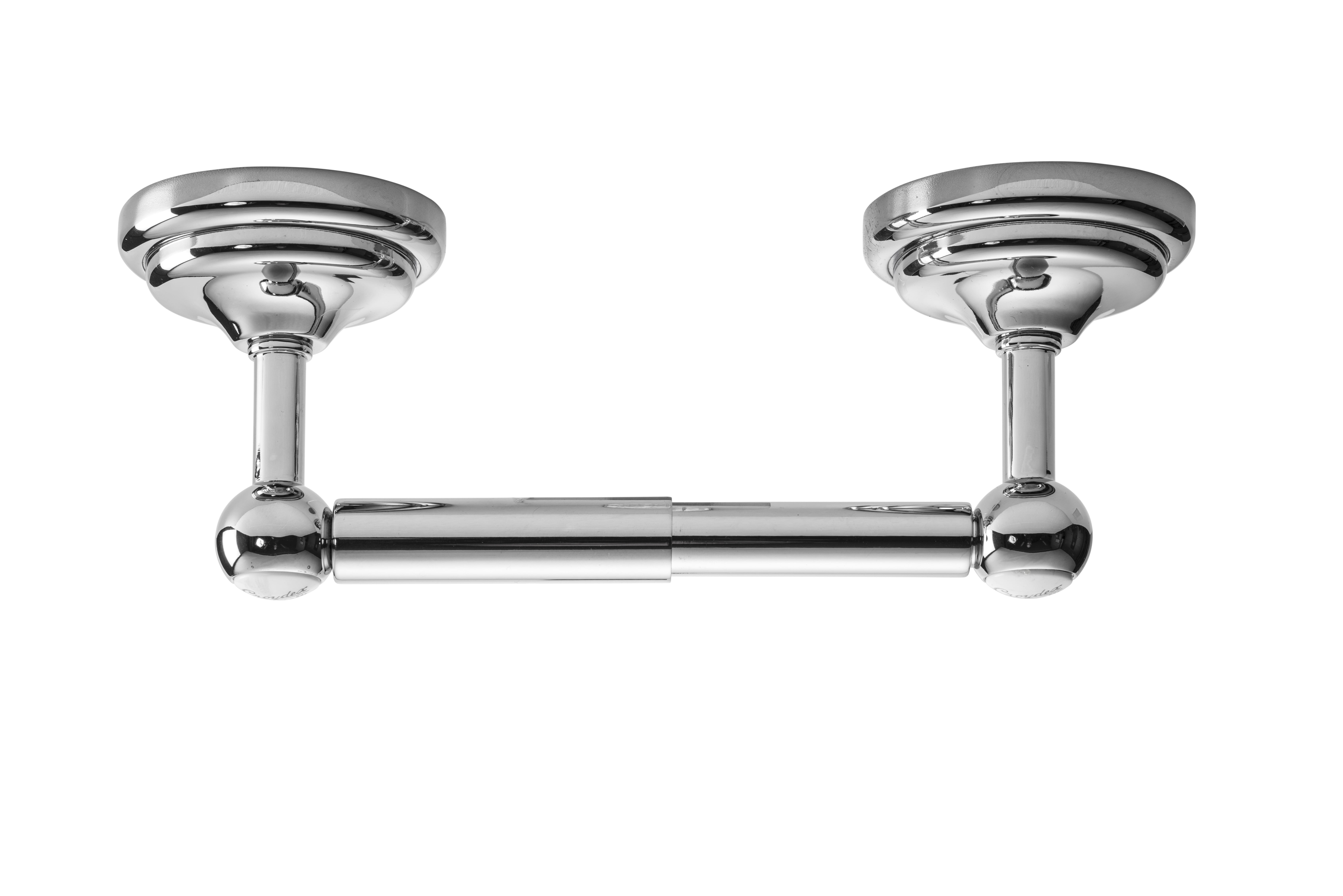 Croydex 1919 Flexi Fix Screw or Glue Wall-Mounted Toilet Paper Holder in Chrome