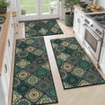 thumbnail image 2 of Findosom 3pc Boho Kitchen Rugs and Mats Set, Non Slip Washable Kitchen Runner Rug for Kitchen Floor, Farmhouse Kitchen Decor, Hallway, Entryway, Laundry Room,20"x32"+20"x47"+20"x59" Green, 2 of 8