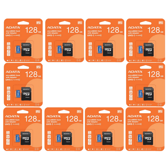 Kit 10 Piezas De Memorias Micro Sd Adata 128 Gb