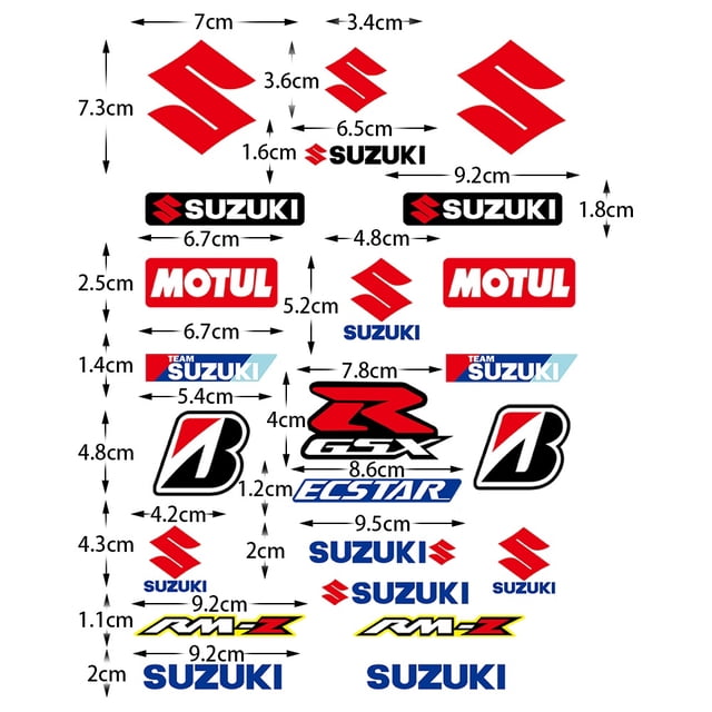 1 pieza Suzuki reflectante accesorios de motocicleta pegatina impermeable decorativa calcomanía para Suzuki motocicleta carenado GSXR Logo GSX-R RR 250 600 750 1000 K2 K3 K4 K5 K6 K7 K8 H1