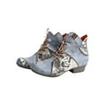 thumbnail image 5 of TMA EYES Lace Up Newspaper Print Leather Women's Ankle Boots, 5 of 8