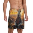 thumbnail image 2 of Fotbe Flower Meditating Rabbit Pantalones Cortos de Pijama para Hombre, Ropa de Dormir, Pantalones de Pijama Cortos para Hombre-Medium, 2 of 6