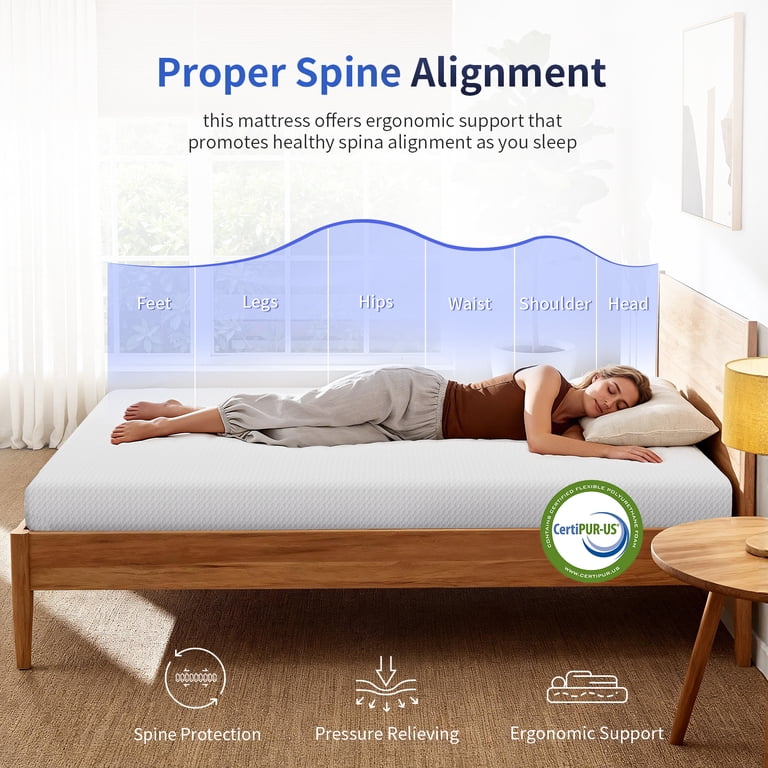 FDW Twin Gel Memory Foam Mattress, 6-Inch Medium Firm photo 4