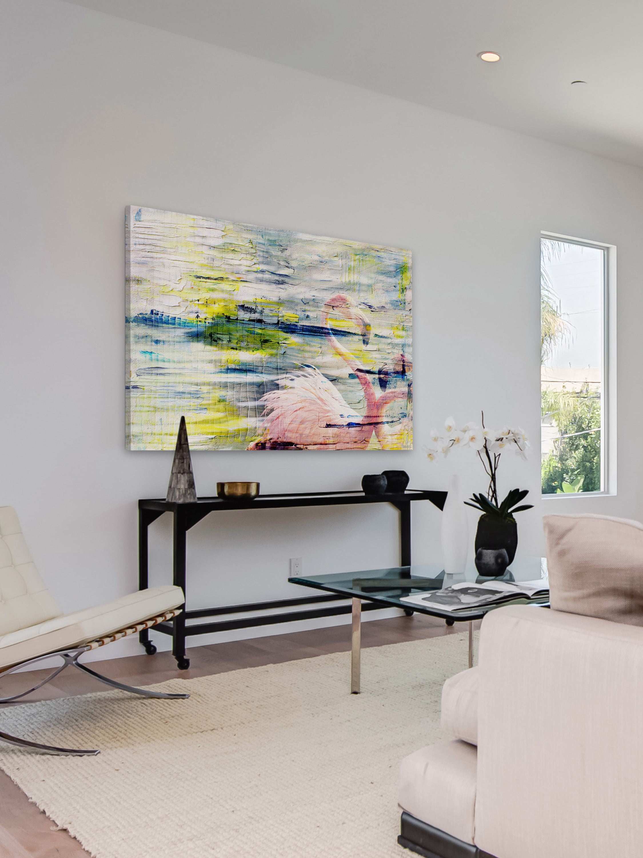 "Flamingo Style" Painting Print on Wrapped Canvas