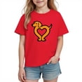 thumbnail image 5 of Girls Valentine Shirt Red Hearts Print Kids Short Sleeve Crewneck Top | Cute Holiday Tee for Kids & Little Girls | Valentine's Day Outfit,Size 5 T, 5 of 9