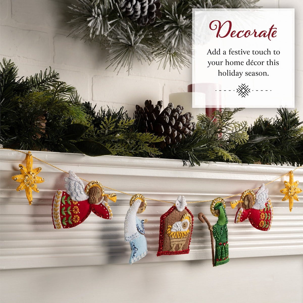 Bucilla Nativity Garland 36 in Felt Applique Kit
