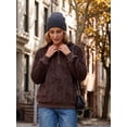 thumbnail image 4 of Cueply Hoodies for Women Fleece Half Zip Pullover Tops Fall Winter Hooded Sweatshirt Jacket Coat with Pockets, 4 of 8