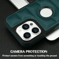 thumbnail image 5 of Logo Visible Compatible with iPhone 12 Pro Max Case, Elegant Vintage Vegan PU Leather Ultra Slim Business Shockproof Protective Anti-fall Thin Fit Phone Case Cover for iPhone 12 Pro Max, Green, 5 of 6