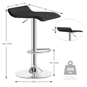Swivel Bar Stool Adjustable-Height Barstools Modern Black Bar Chair,Set of 2