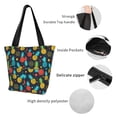 thumbnail image 3 of Goofa Colorful Pineapple Pattern Tote Bags,Large Capacity Bag,Beach Tote with Zipper Closure, Large Capacity and Foam Padding, 3 of 6