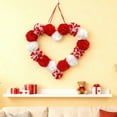 thumbnail image 3 of Mecorevxz Valentines Day Wreath 11 Inch Felt Heart Ball Wreath Valentines Door Hanger Garland for Engagement Anniversary Home Indoor Outdoor Decoration(D), 3 of 8