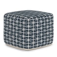 thumbnail image 1 of SIMPLIHOME Clay Square Pouf, Footstool, Upholstered in Patterned Maroon Melange Hand Woven Cotton, for the Living Room, Bedroom and Kids Room, Transitional, Boho, 1 of 2