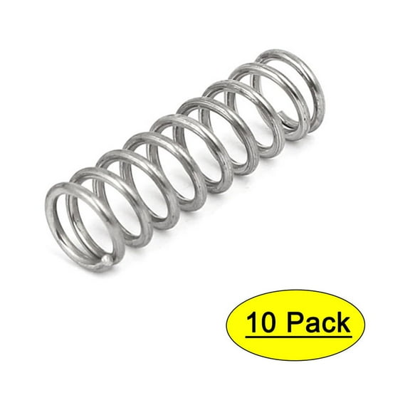 1mmx8mmx25mm 304 Stainless Steel Compression Springs Silver Tone 10pcs