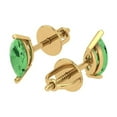 thumbnail image 2 of 1 ct Screw-Back Stud Earrings for Women | 8x4mm Marquise Cut Simulated Green Diamond | 18K Yellow Gold, 2 of 5