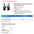 thumbnail image 2 of Mud Guard Set 4 - Compatible with 2013 - 2015 Honda Accord - Autopart Premium, 2 of 2