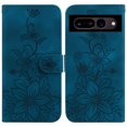 thumbnail image 2 of Compatible avec Google Pixel 7 Pro Étui Portefeuille Embossé Lily avec Porte-Cartes Étui à Rabat en Cuir PU, 2 of 5