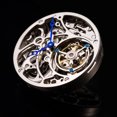 thumbnail image 4 of AESOP Men Mechanical Tourbillon Watches Hand Wind Sapphire Stainless Steel Skeleton Wrist Watches 50M Waterproof Luxury Business Watch with Genuine Leather Strap, 4 of 7