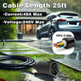 thumbnail image 4 of 48A 25ft J1772 EV Extension Cord,J1772 Extension Cord Compatible with All SAE J1772 Chargers, Suitable for J1772 EVs/PHEVs, 4 of 7