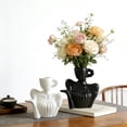 thumbnail image 7 of Plastic Statue Flower Vase,Modern Artistic Human Shape Decor Flower Vase,Small Black Vase for Table,Shelf,Living Room,Office,Bedroom,6.3x3.74 Inch, 7 of 7