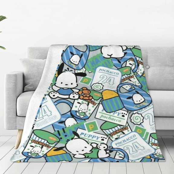 Pochacco Cartoon Style-82 Ultra-Soft Micro Warm Fuzzy Fleece Blanket Throw Gift Decoration For Home Car Camp Office 60"x50"