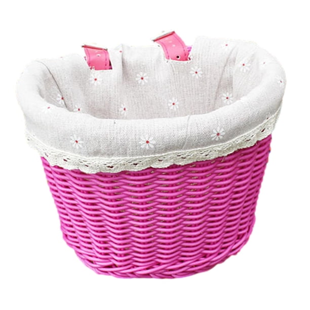 Cesta de bicicleta para niños, cesta de almacenamiento de bicicletas, cesta de triciclo impermeable, Rosa roja