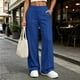 thumbnail image 1 of Neewe Womens Plain Wide Leg Cargo Pants Elastic Waist Loose Hiking Joggers with Pockets Daily Outfits, 1 of 7