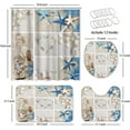 4 Pcs Summer Seashells Shower Curtain Sets with Rugs for Bathroom Decor