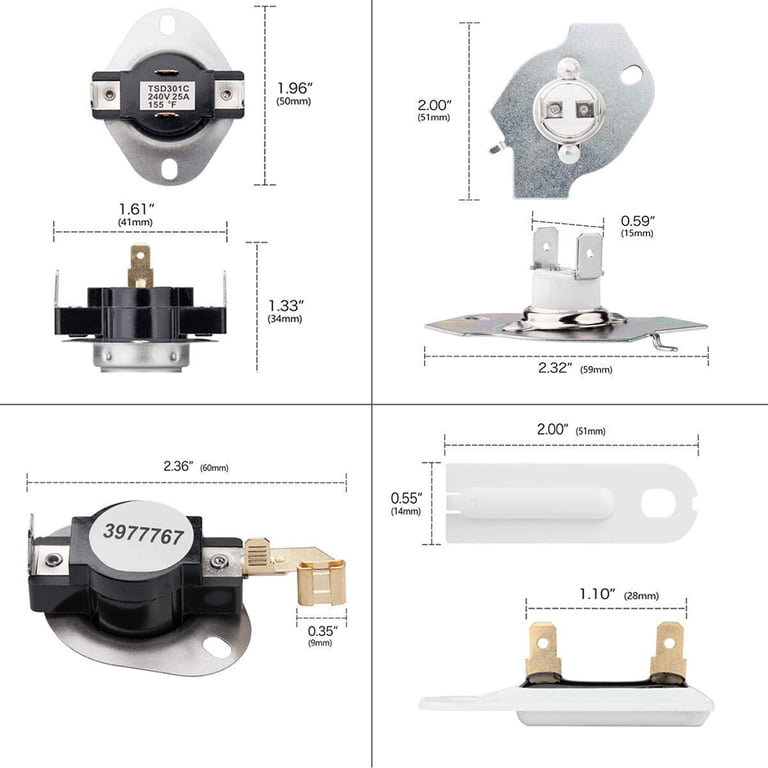 TITOUMI Dryer Thermal Fuse Kit, High-Limit Thermostat, Cycling