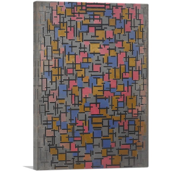 ARTCANVAS Composition 1916 Canvas Art Print by Piet Mondrian - Size: 60" x 40" (0.75" Deep) (3-Piece)
