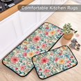thumbnail image 6 of Dailycode 2 Pcs Kitchen Rug Set Non Slip Absorbent Soft Floor Mats for Kitchen Bathroom Watercolor Blooming Wildflowers 19.7"x27.6"+19.7"x47.2", 6 of 7