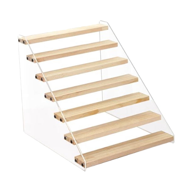 Vogacara Estante de soporte vertical de acrílico para estante de exhibición de juguetes de figuras Juegos de cartas 7.9 pulgadas de ancho 7 capas