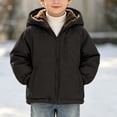 thumbnail image 2 of Abtuhar Toddler Boys Fall Winter Hooded Casual Outerwear and Jackets Solid Fleece‑lined Padded Coat with Side Pockets for 2‑9 Years, 2 of 5