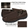 thumbnail image 5 of DSOLE Men's Moccasin Slippers Mens Memory Foam Slippers Slip On House Shoes Indoor Outdoor Anti-slip Sole Brown 12, 5 of 6