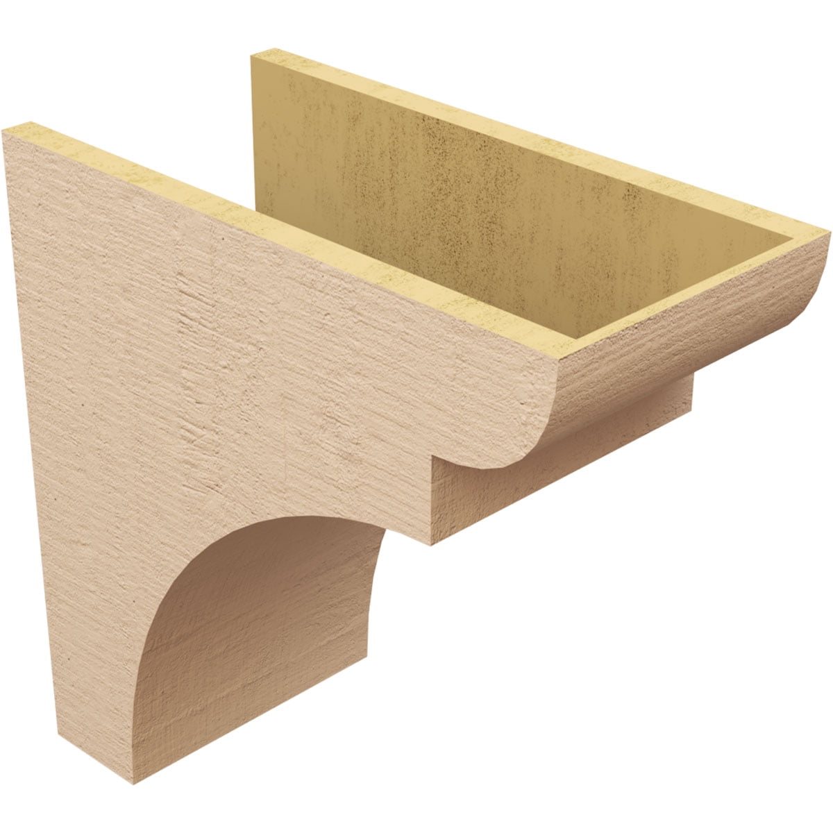 10"W x 20"D x 20"H Classic Yorktown Rough Cedar Woodgrain TimberThane Corbel, Primed Tan