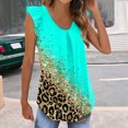 thumbnail image 3 of Gibobby Playera Manga Corta para Mujer Camisetas sin mangas para mujer Camisetas sueltas verano con volantes Camisas sin mangas plisadas(Verde de menta,XL), 3 of 4