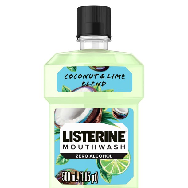 Listerine Zero Alcohol Mouthwash, Limited Edition Coconut Lime, 500 mL
