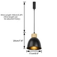thumbnail image 2 of KAYYELAMP Set Three J-Type Track Lamp Wood Base Black Metal Shade Adjusted Cord Track Pendant Light for Kitchen Dining Table Loft(No Bulb, Track), 2 of 7