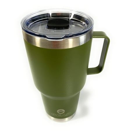 

Enthusiast Gear 30 oz Tumbler with Magnetic Slider Lid and Handle Stainless Steel Vacuum Insulated for Hot and Cold Drinks