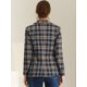 thumbnail image 4 of Blazers para mujer Chaqueta tipo blazer a cuadros con solapa con muesca Boyfriend Azul Oscuro XS, 4 of 5