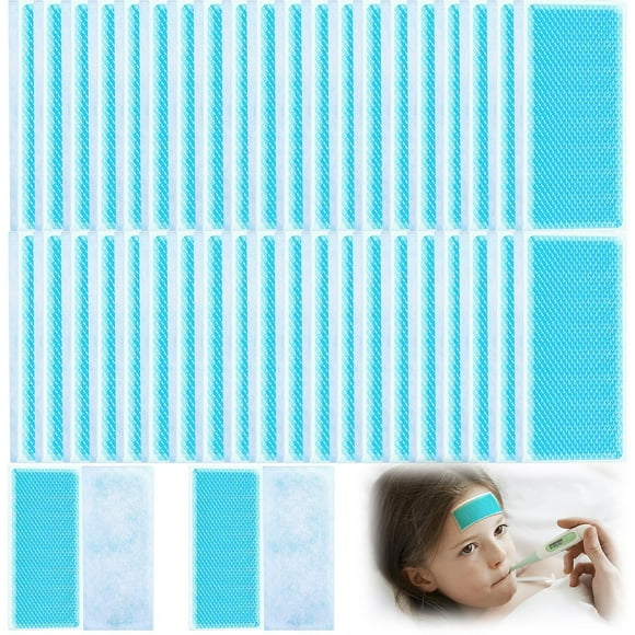 Pack of 50 Cooling Plasters, Fever Plasters, Cooling Pack, Gel Cooling Pad, Heat Stroke, Cooling Patches, Cooling Headaches, Instant Cold Compress