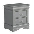 thumbnail image 4 of Modern Grey Solid Wood Nightstand with 2 Drawers, Sleek Bedside Table for Bedroom or Living Room, 4 of 9