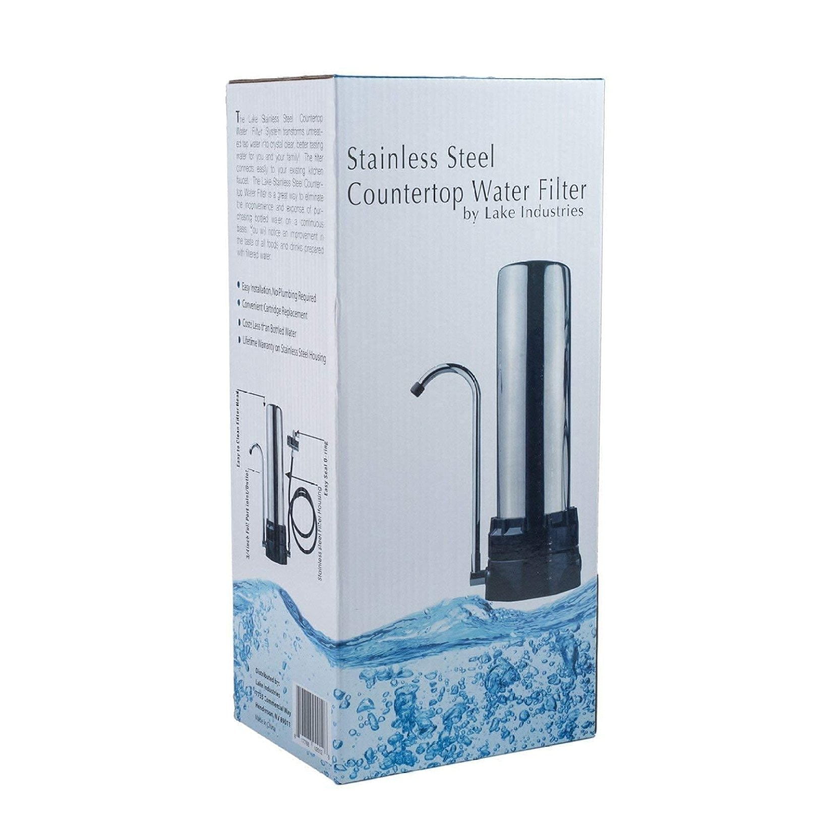 Countertop Water Filter - 10 Micron Carbon Block - Removes Chlorine, Odor & VOCs - Kitchen Faucet Water Purifier for Drinking, Cooking, Coffee & Tea