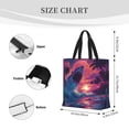 thumbnail image 3 of Pofeuu Hawaiian Island Beach Shark Print Tote Bag for Women,Hobo HandBags with Zipper,Large Capacity Casual Shoulder Handbags with Inner Pockets, 3 of 7