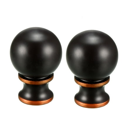 Ball Lamp Finial - Unique Bargains 2pcs Brown Metal Ball Lamp Shade Finial Decoration Accessories 37.5mm x 24.5mm