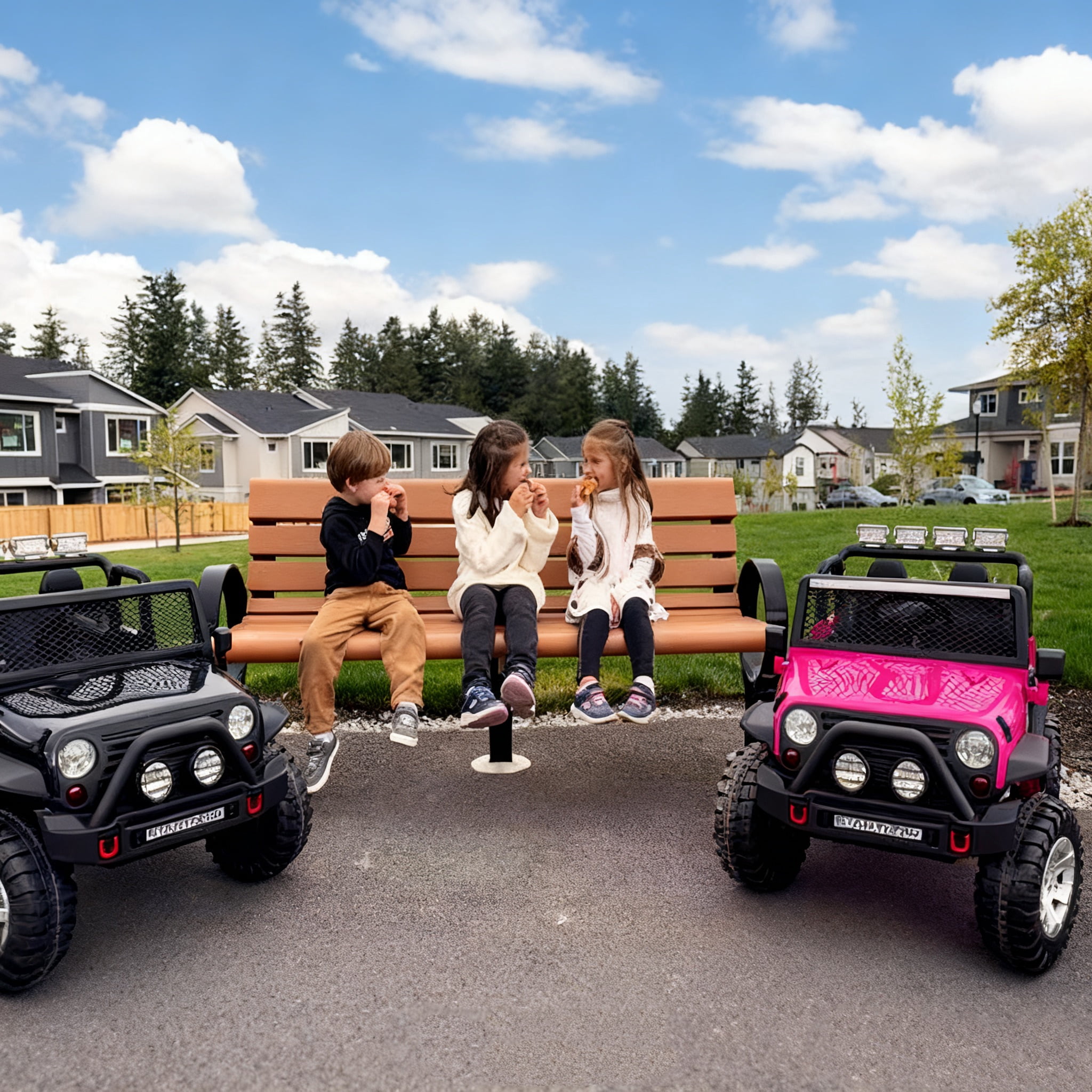 Jorfly 24V Powered Ride on Cars ,4WD Extra large Real 2 Seat Ride on Toys with Remote Control, LED Light, MP3 Player, Electric Vehicles Ride on Truck,Ultimate Electric Adventure Vehicle(Black)